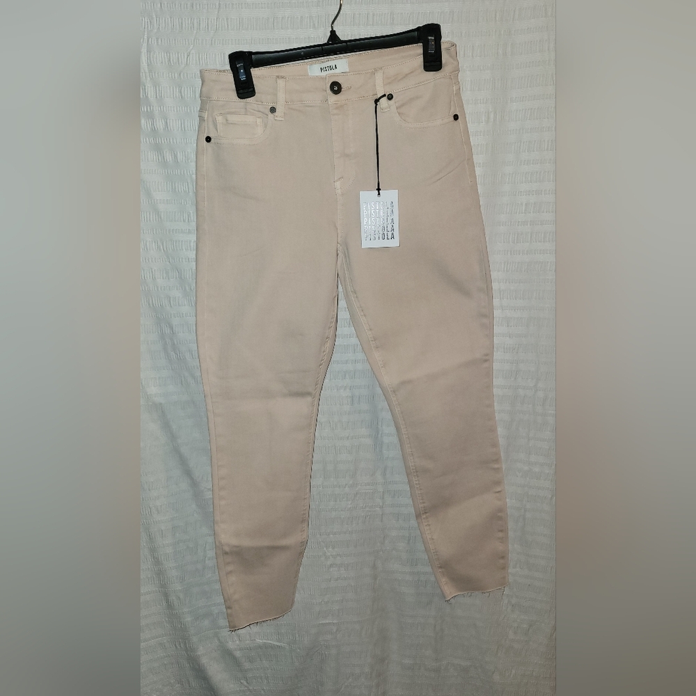 NWT Pistola jeans  cut hem.  Pastel peachy pink.  Size 29 stretch
